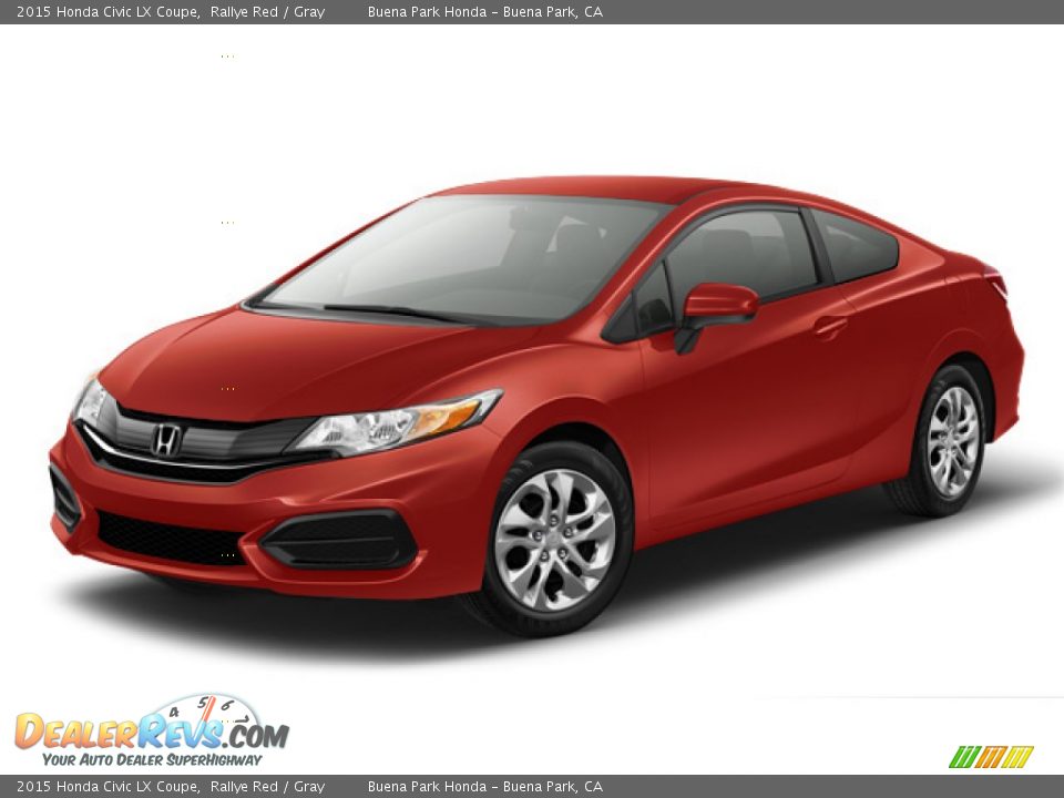 2015 Honda Civic LX Coupe Rallye Red / Gray Photo #19
