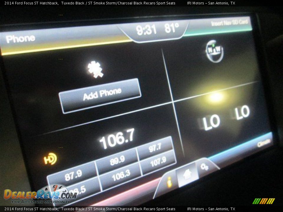 2014 Ford Focus ST Hatchback Tuxedo Black / ST Smoke Storm/Charcoal Black Recaro Sport Seats Photo #21