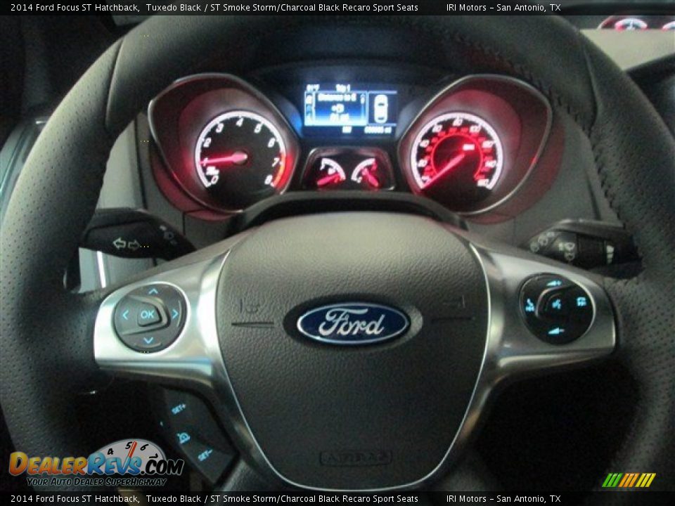 2014 Ford Focus ST Hatchback Tuxedo Black / ST Smoke Storm/Charcoal Black Recaro Sport Seats Photo #25