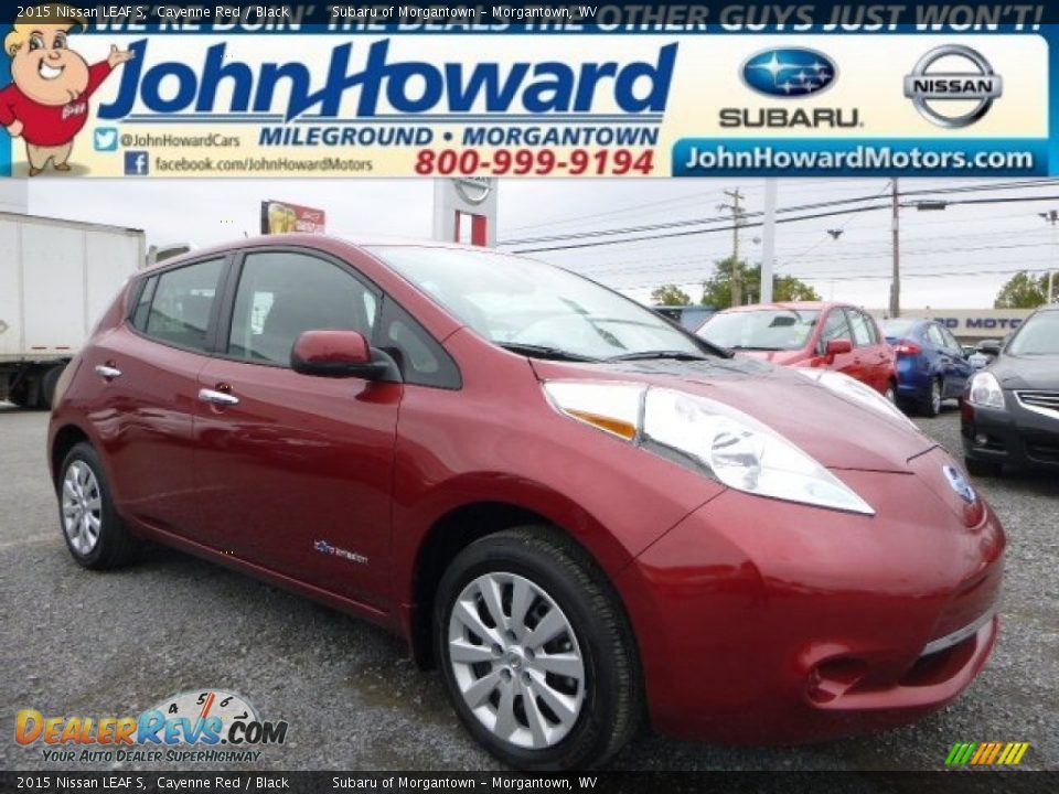 2015 Nissan LEAF S Cayenne Red / Black Photo #1