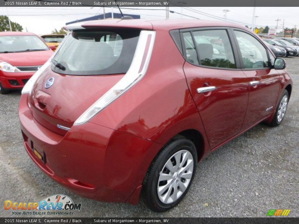 2015 Nissan LEAF S Cayenne Red / Black Photo #3