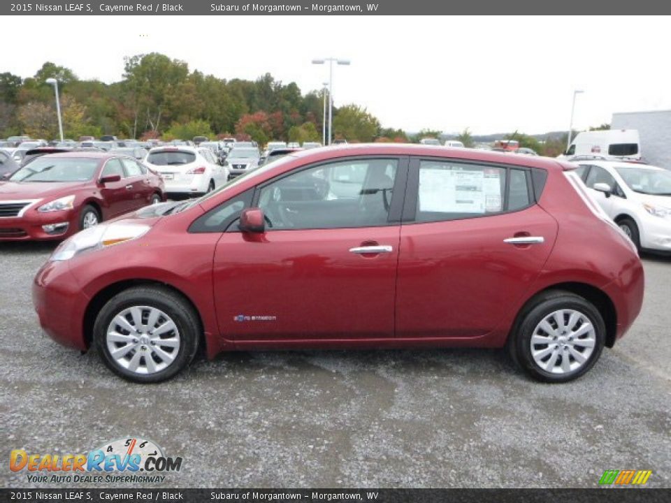 2015 Nissan LEAF S Cayenne Red / Black Photo #6