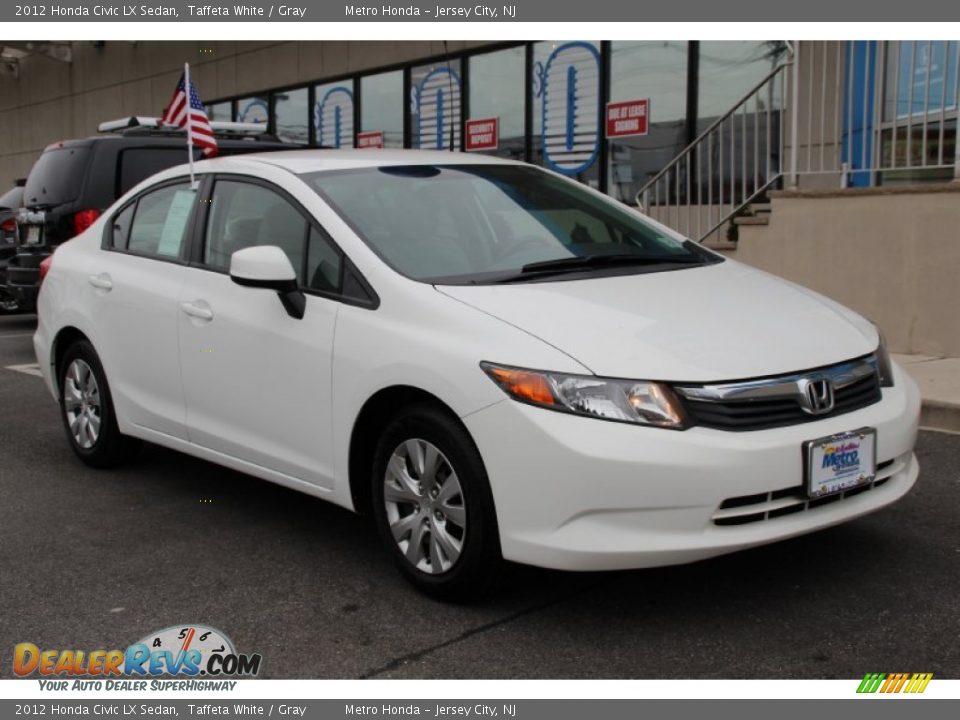 2012 Honda Civic LX Sedan Taffeta White / Gray Photo #3
