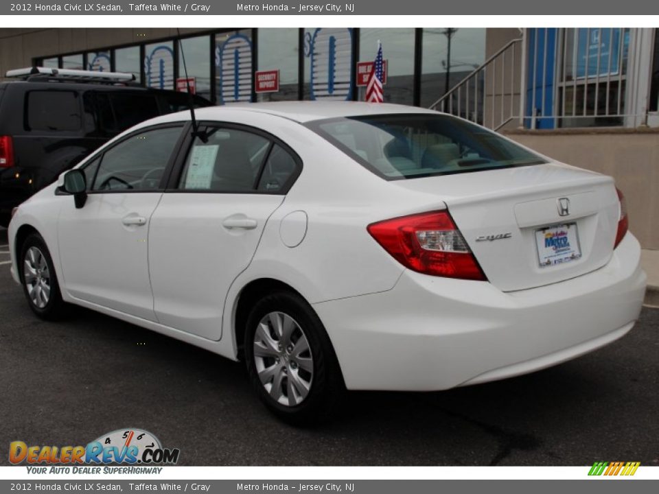 2012 Honda Civic LX Sedan Taffeta White / Gray Photo #7