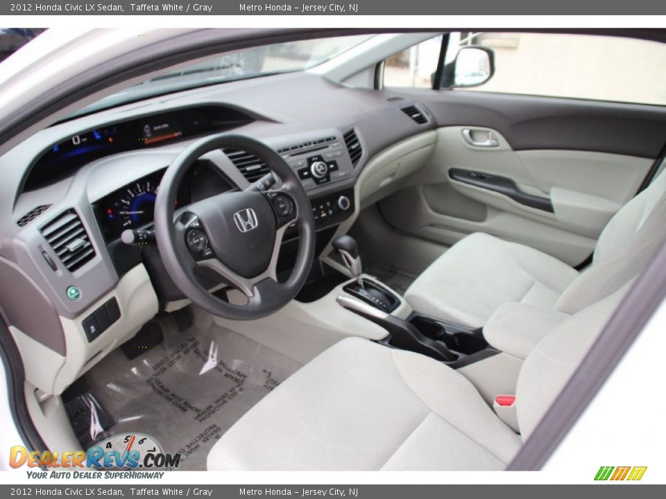 2012 Honda Civic LX Sedan Taffeta White / Gray Photo #11