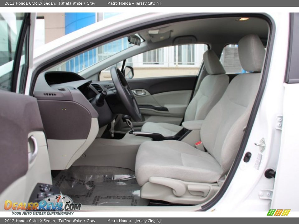 2012 Honda Civic LX Sedan Taffeta White / Gray Photo #12
