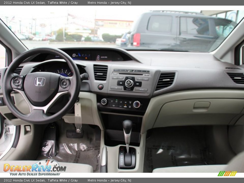 2012 Honda Civic LX Sedan Taffeta White / Gray Photo #13