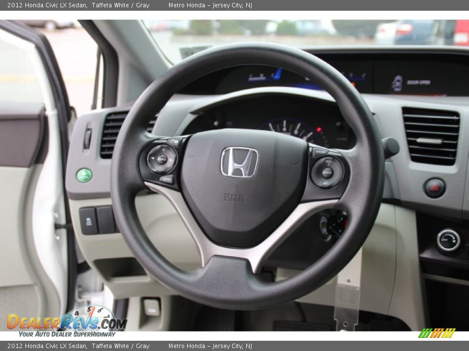 2012 Honda Civic LX Sedan Taffeta White / Gray Photo #16