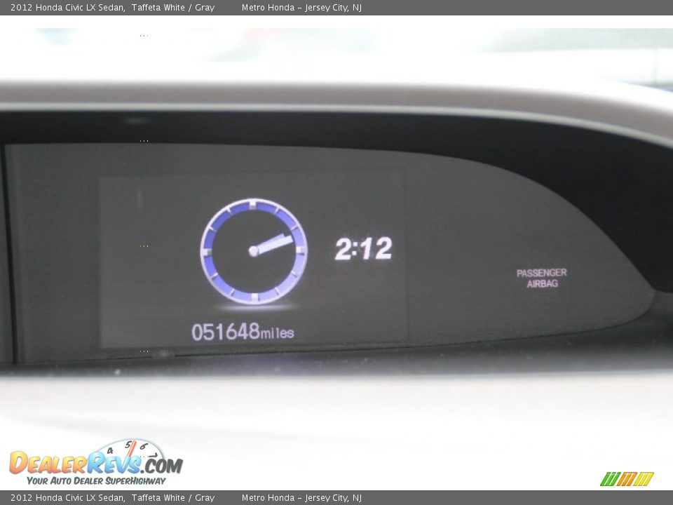 2012 Honda Civic LX Sedan Taffeta White / Gray Photo #19