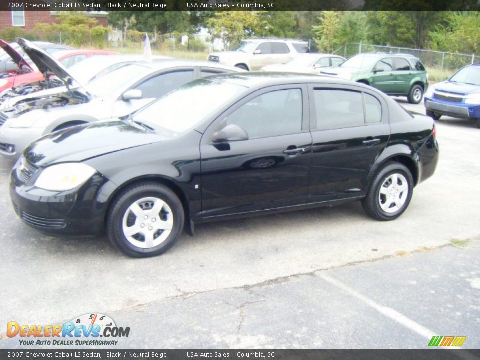 2007 Chevrolet Cobalt LS Sedan Black / Neutral Beige Photo #2