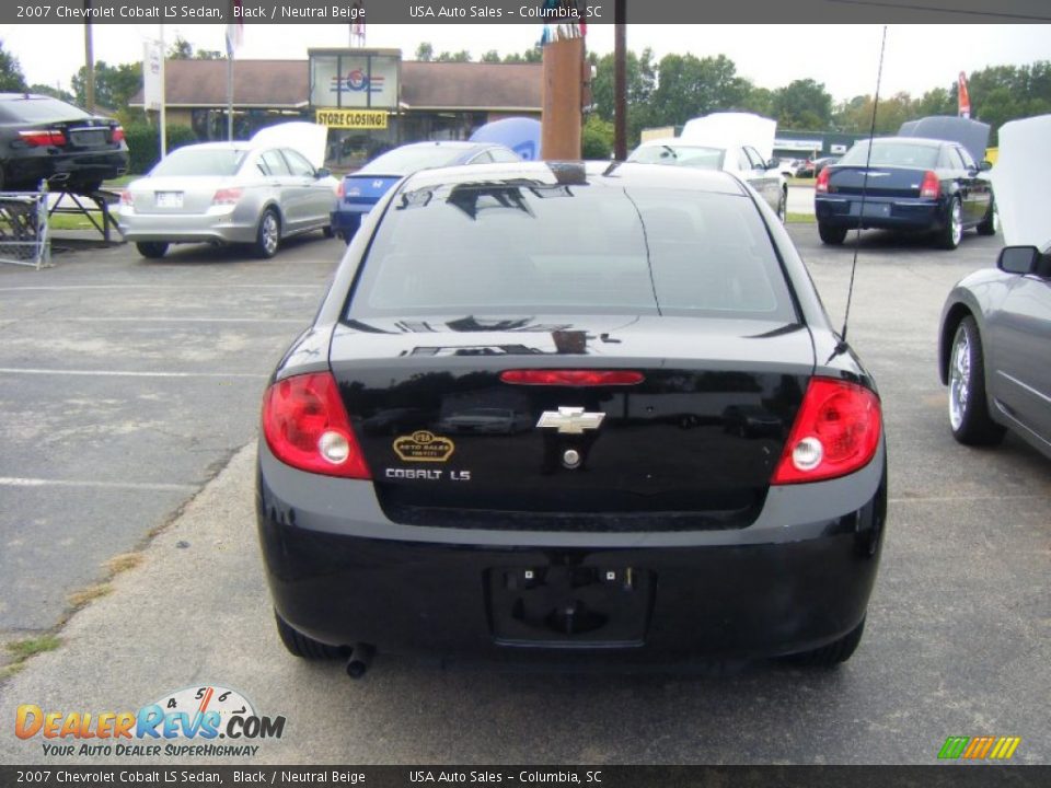 2007 Chevrolet Cobalt LS Sedan Black / Neutral Beige Photo #3