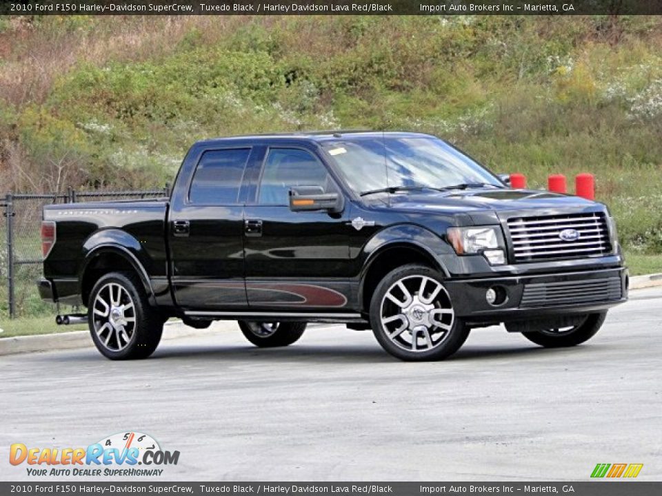 2010 Ford F150 Harley-Davidson SuperCrew Tuxedo Black / Harley Davidson Lava Red/Black Photo #3