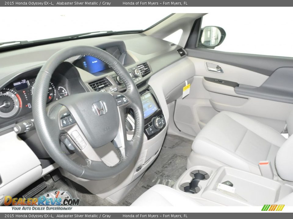 2015 Honda Odyssey EX-L Alabaster Silver Metallic / Gray Photo #11