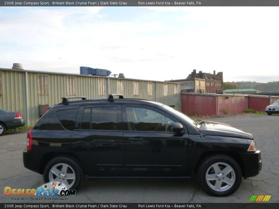2008 Jeep Compass Sport Brilliant Black Crystal Pearl / Dark Slate Gray Photo #1