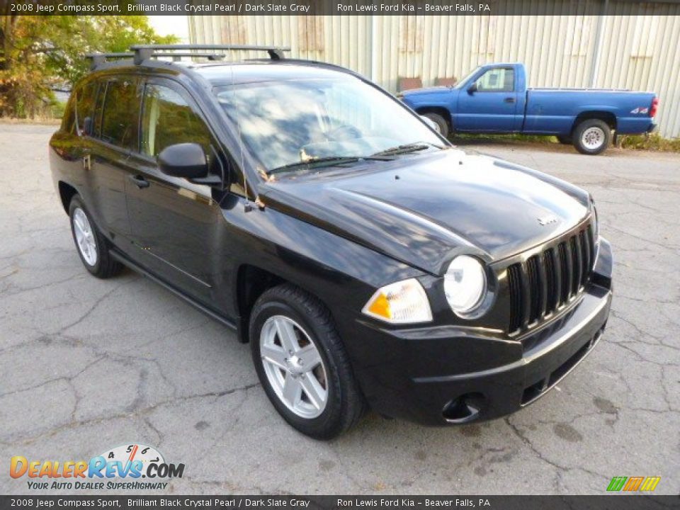 2008 Jeep Compass Sport Brilliant Black Crystal Pearl / Dark Slate Gray Photo #2