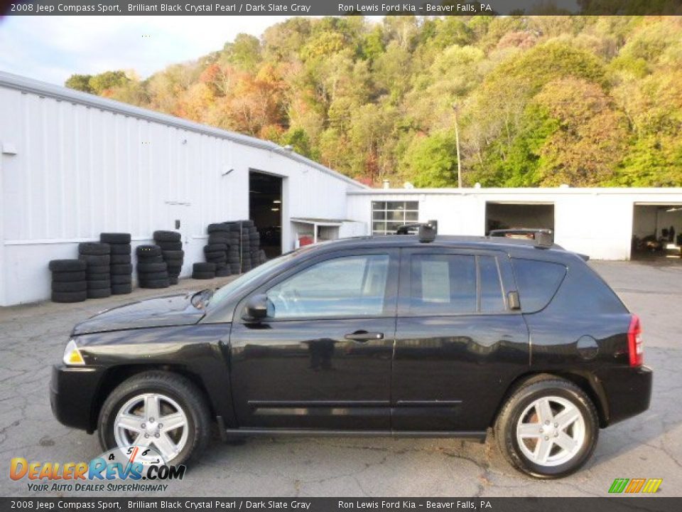2008 Jeep Compass Sport Brilliant Black Crystal Pearl / Dark Slate Gray Photo #5