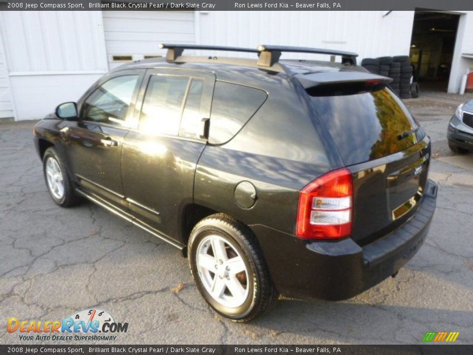2008 Jeep Compass Sport Brilliant Black Crystal Pearl / Dark Slate Gray Photo #6