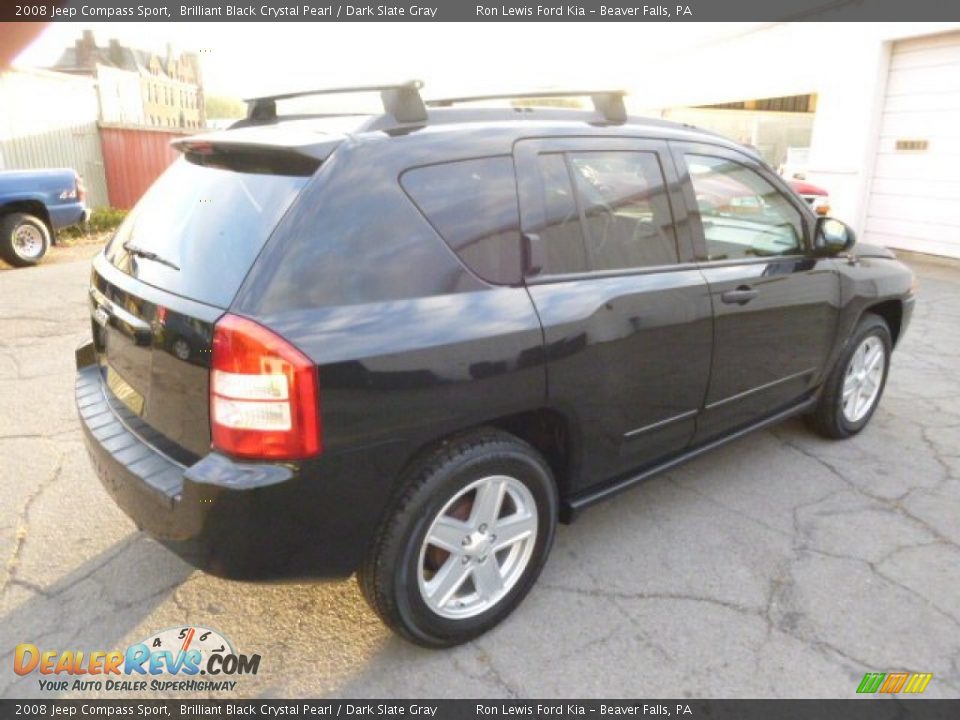 2008 Jeep Compass Sport Brilliant Black Crystal Pearl / Dark Slate Gray Photo #8