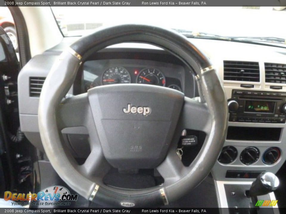 2008 Jeep Compass Sport Brilliant Black Crystal Pearl / Dark Slate Gray Photo #18