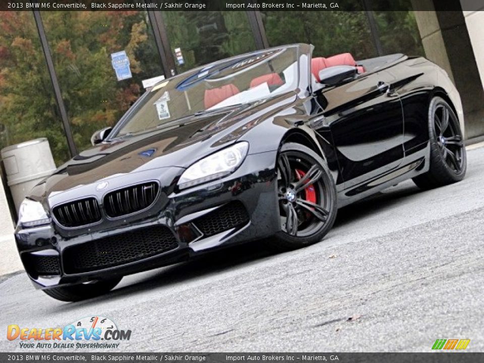 2013 BMW M6 Convertible Black Sapphire Metallic / Sakhir Orange Photo #1