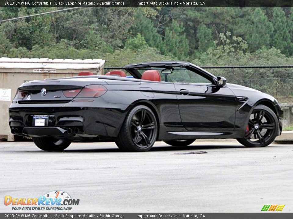 2013 BMW M6 Convertible Black Sapphire Metallic / Sakhir Orange Photo #2