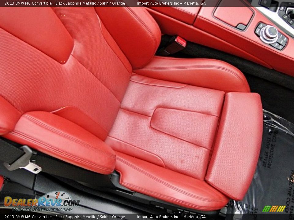 2013 BMW M6 Convertible Black Sapphire Metallic / Sakhir Orange Photo #11