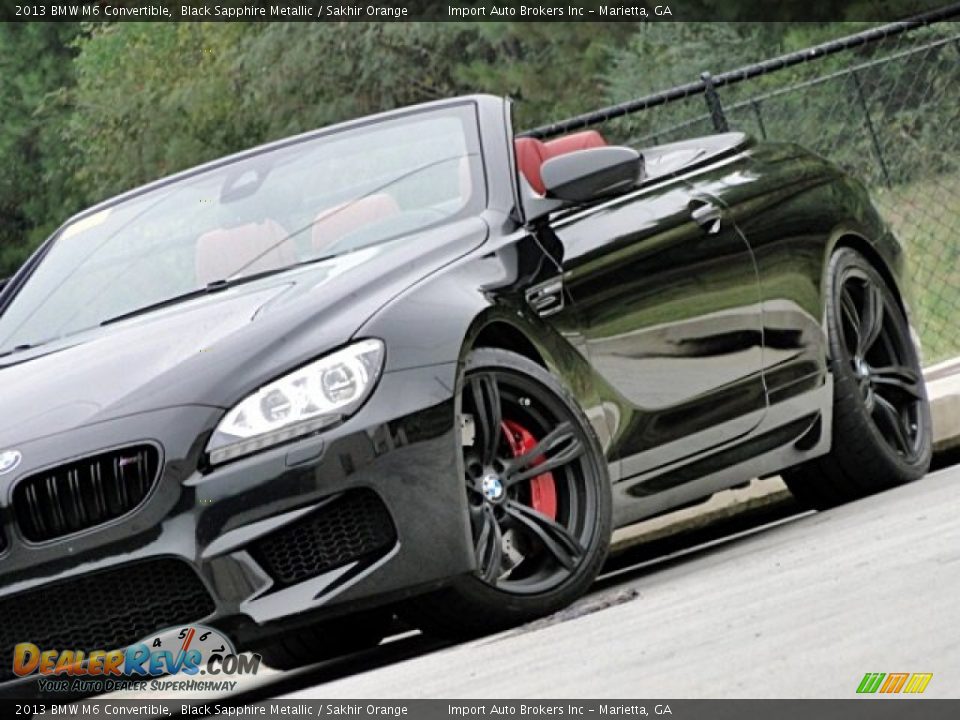 2013 BMW M6 Convertible Black Sapphire Metallic / Sakhir Orange Photo #21