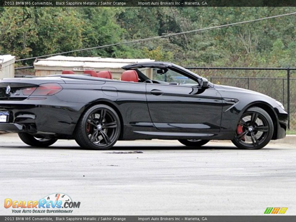 2013 BMW M6 Convertible Black Sapphire Metallic / Sakhir Orange Photo #34