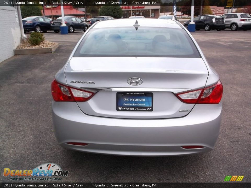 2011 Hyundai Sonata Limited Radiant Silver / Gray Photo #9