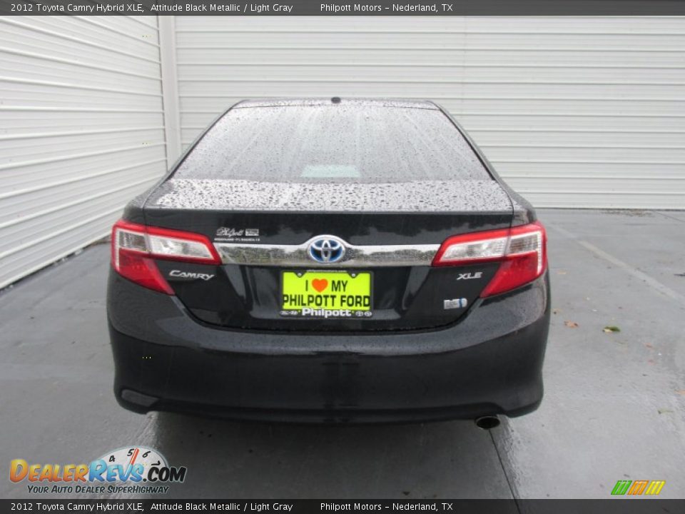 2012 Toyota Camry Hybrid XLE Attitude Black Metallic / Light Gray Photo #10