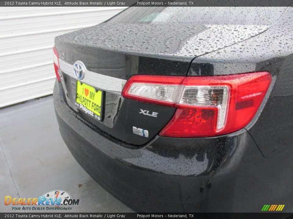 2012 Toyota Camry Hybrid XLE Attitude Black Metallic / Light Gray Photo #12