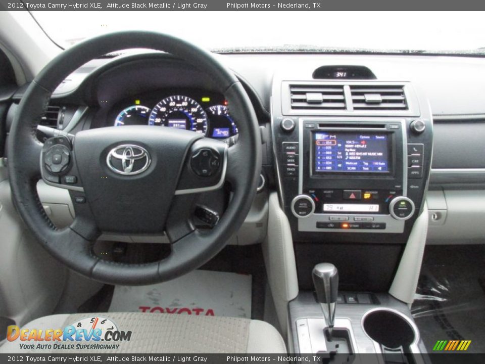 2012 Toyota Camry Hybrid XLE Attitude Black Metallic / Light Gray Photo #34