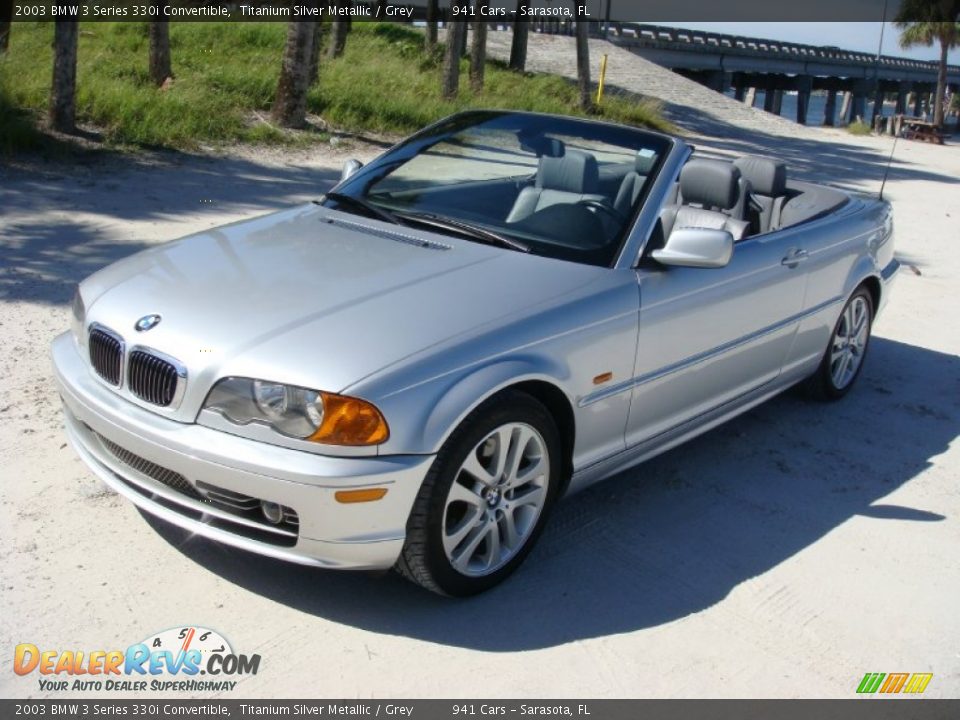 2003 BMW 3 Series 330i Convertible Titanium Silver Metallic / Grey Photo #3