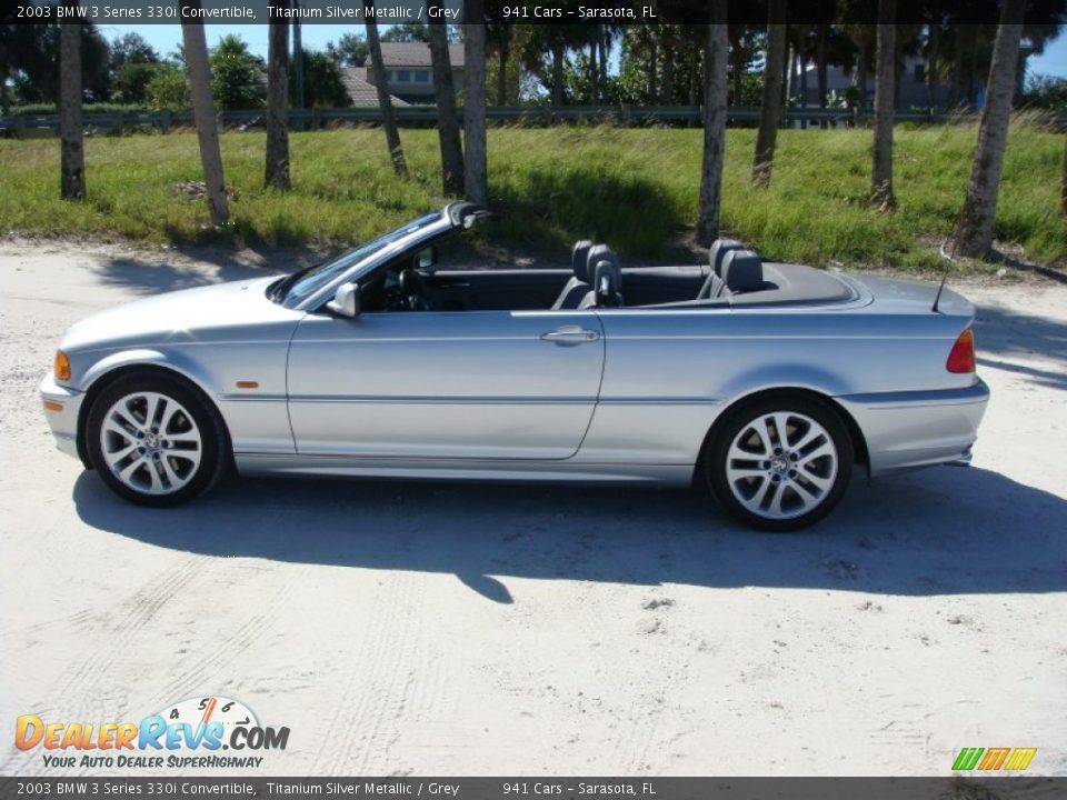 2003 BMW 3 Series 330i Convertible Titanium Silver Metallic / Grey Photo #4