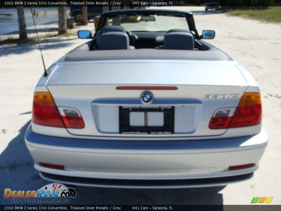 2003 BMW 3 Series 330i Convertible Titanium Silver Metallic / Grey Photo #6