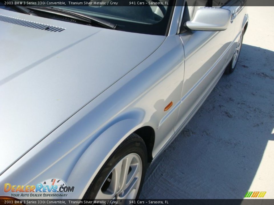 2003 BMW 3 Series 330i Convertible Titanium Silver Metallic / Grey Photo #10