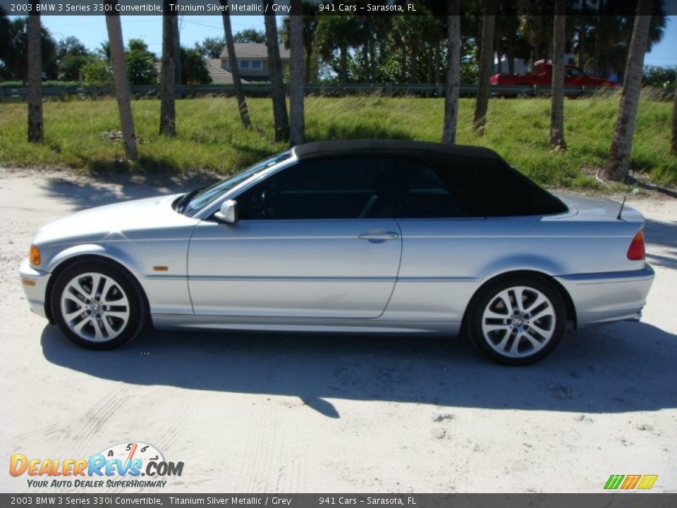2003 BMW 3 Series 330i Convertible Titanium Silver Metallic / Grey Photo #25