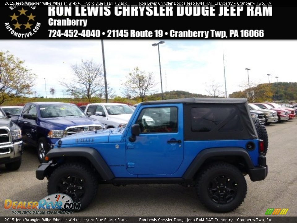 2015 Jeep Wrangler Willys Wheeler W 4x4 Hydro Blue Pearl / Black Photo #1