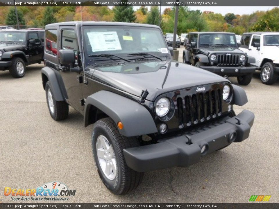2015 Jeep Wrangler Sport 4x4 Black / Black Photo #4