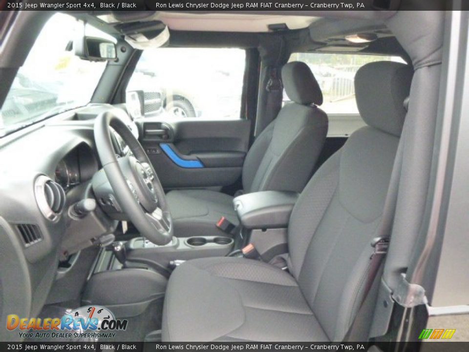 2015 Jeep Wrangler Sport 4x4 Black / Black Photo #10
