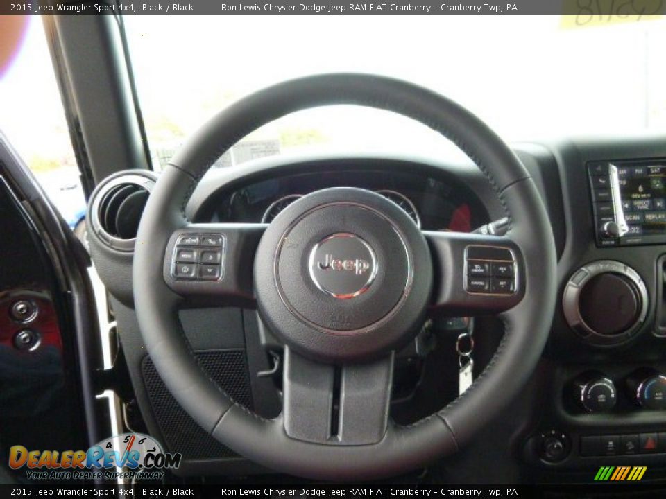 2015 Jeep Wrangler Sport 4x4 Black / Black Photo #19