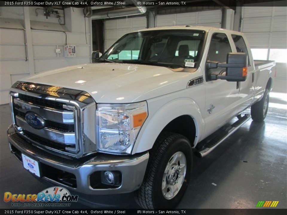 2015 Ford F350 Super Duty XLT Crew Cab 4x4 Oxford White / Steel Photo #3