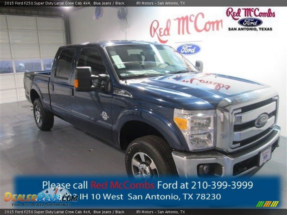 2015 Ford F250 Super Duty Lariat Crew Cab 4x4 Blue Jeans / Black Photo #1
