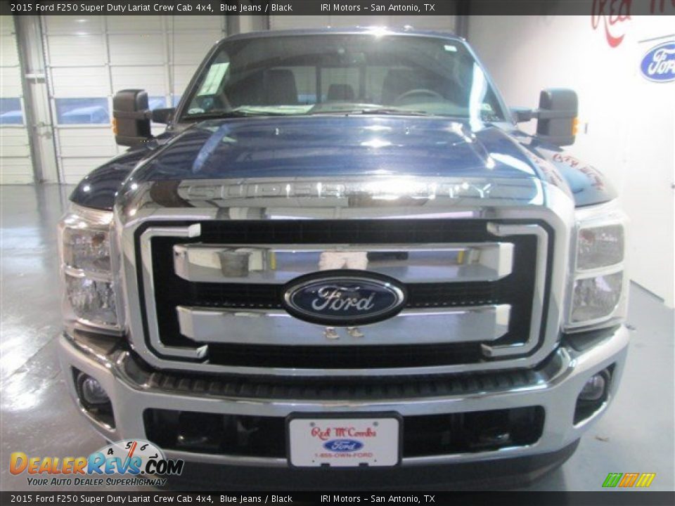 2015 Ford F250 Super Duty Lariat Crew Cab 4x4 Blue Jeans / Black Photo #2