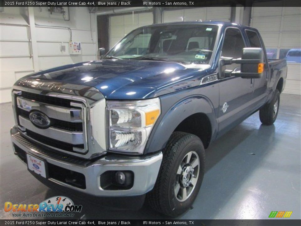 2015 Ford F250 Super Duty Lariat Crew Cab 4x4 Blue Jeans / Black Photo #3
