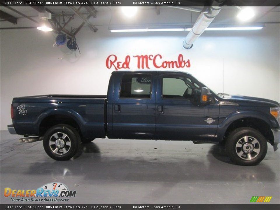 2015 Ford F250 Super Duty Lariat Crew Cab 4x4 Blue Jeans / Black Photo #9