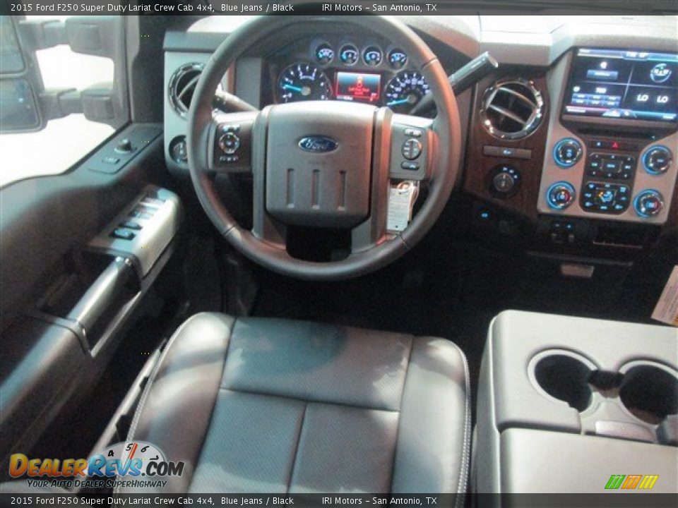 2015 Ford F250 Super Duty Lariat Crew Cab 4x4 Blue Jeans / Black Photo #12