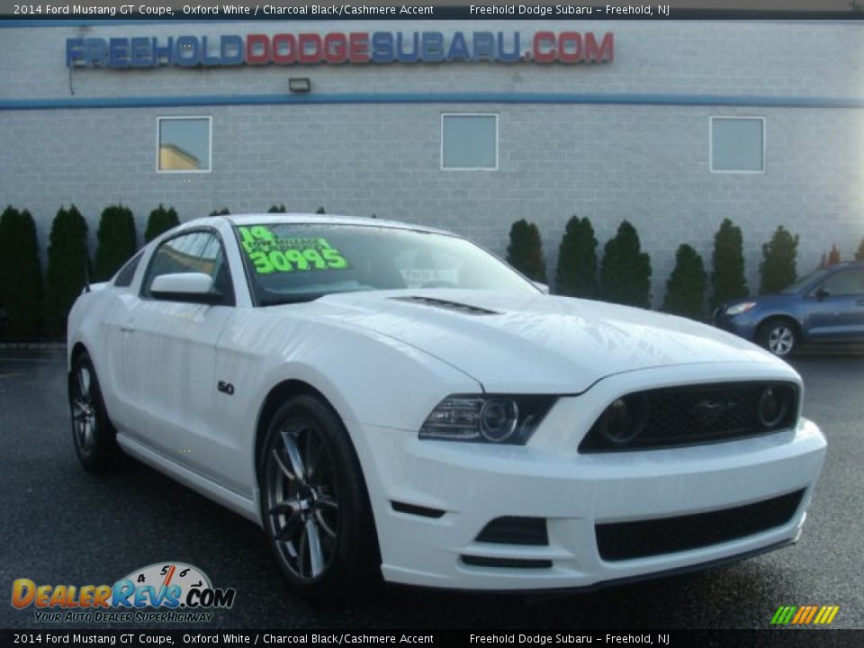 2014 Ford Mustang GT Coupe Oxford White / Charcoal Black/Cashmere Accent Photo #1