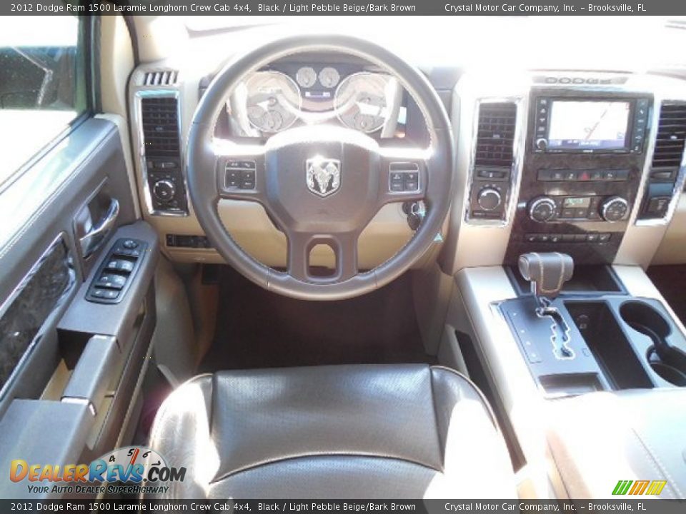 2012 Dodge Ram 1500 Laramie Longhorn Crew Cab 4x4 Black / Light Pebble Beige/Bark Brown Photo #6