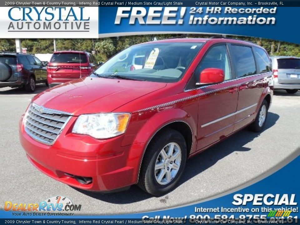 2009 Chrysler Town & Country Touring Inferno Red Crystal Pearl / Medium Slate Gray/Light Shale Photo #1